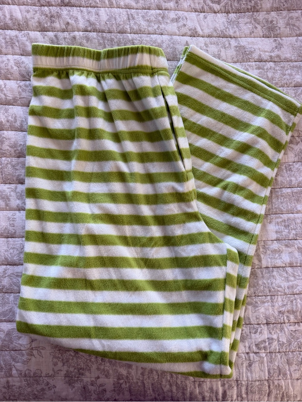Men's grinch Green and White Striped Fleece Pants